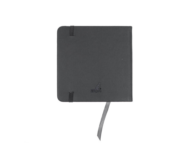 Schetsboek Kangaro 12x12cm koudgrijs PU HC 80 vel 140gr roomwit met elastiek en lint