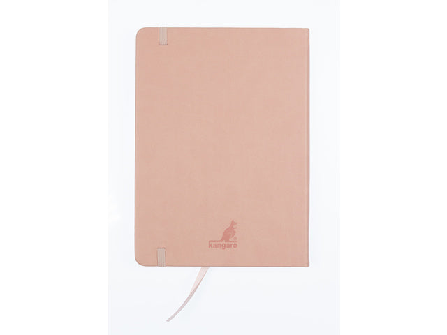 Schetsboek Kangaro A5 oud roze PU HC 80 blad 140gr roomwit met elastiek en lint