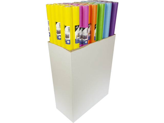 Geschenkpapier Kangaro Kraft Uni 6 Farben sortiert, 70 x 200 cm, 60 Rollen.