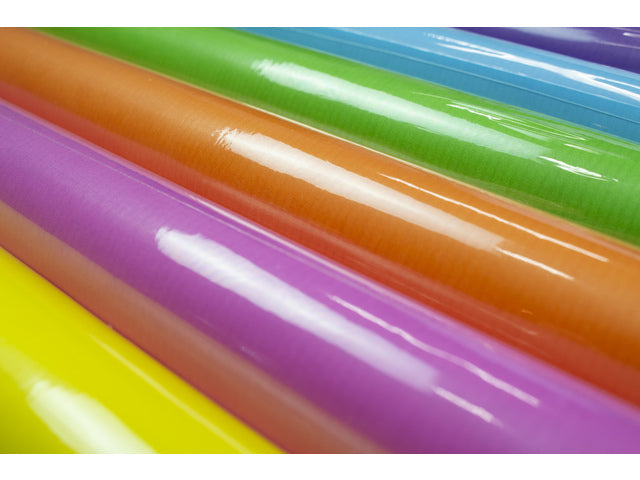 Cadeaupapier Kangaro kraft uni 6 kleuren assorti, 70 x 200 cm, 60 rol.