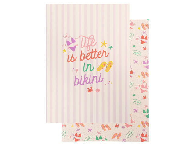 Schrift Beach Happy A4 lijn pak a 4 stuks assorti