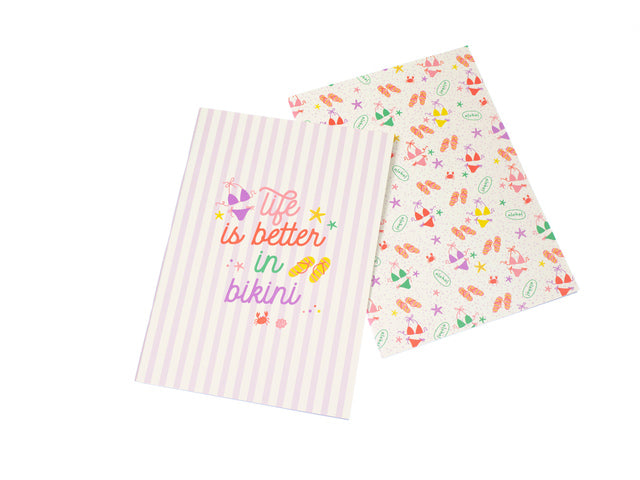 Schrift Beach Happy A4 lijn pak a 4 stuks assorti