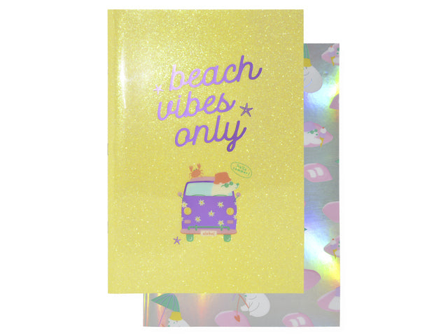 Schrift Beach Happy A4 lijn pak a 2 stuks assorti