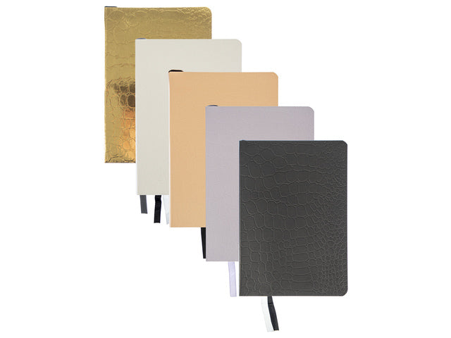 Notitieboek Pure Croco A6 lijn pak a 5 stuks assorti