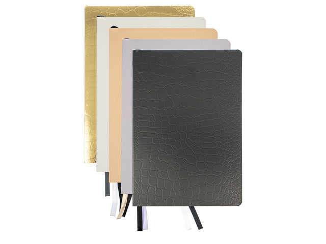 Notitieboek Pure Croco A5 lijn pak a 5 stuks assorti