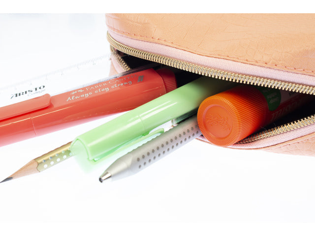 Etui Pure Croco perzik roos 15x6x9 cm
