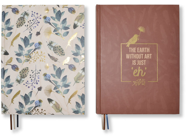 Notitieboek A5 Natural Beauty krimp van 2 stuks. Blanco, 120 pagina's 120 grams papier