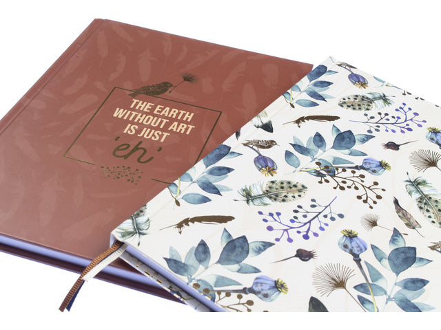Notitieboek A5 Natural Beauty krimp van 2 stuks. Blanco, 120 pagina's 120 grams papier