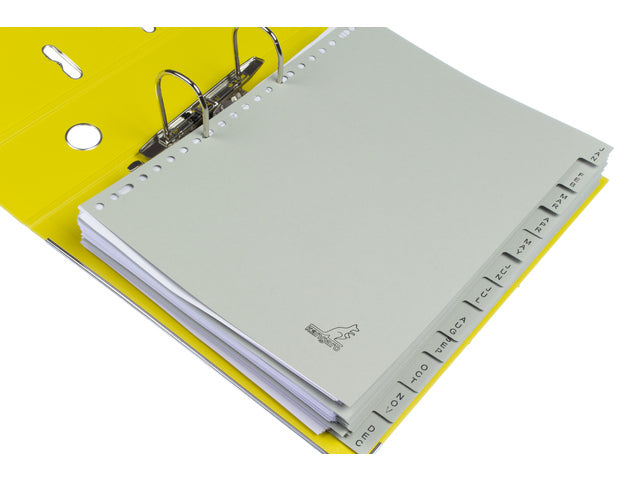 Tabblad ECO Kangaro A4 letters 180 gram grijs karton 23-gaats 12-delig jan-dec