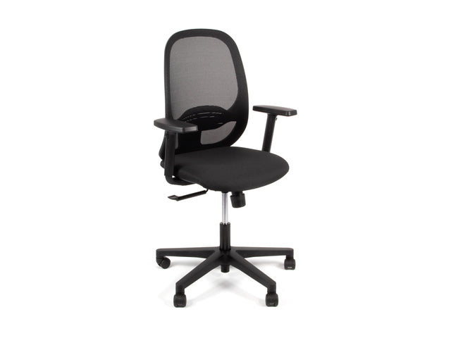 Bureaustoel Linea Grace 01 zwart/zwart met 1D armleuning