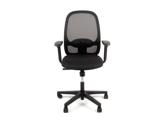 Bureaustoel Linea Grace 01 zwart/zwart met 1D armleuning