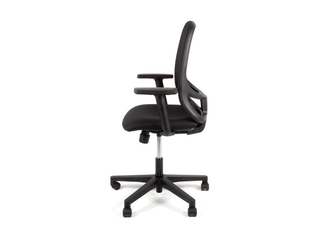 Bureaustoel Linea Grace 01 zwart/zwart met 1D armleuning