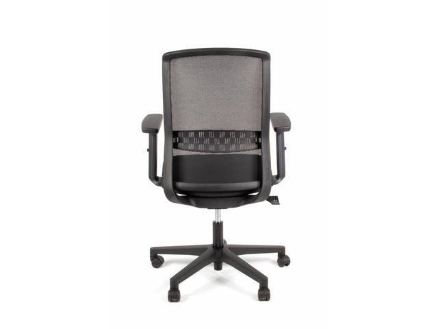 Bureaustoel Linea Tekna 01 zwart/zwart met 2D armleuning