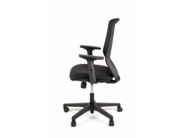 Bureaustoel Linea Tekna 01 zwart/zwart met 2D armleuning