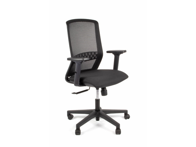 Bureaustoel Linea Tekna 01 zwart/zwart met 2D armleuning