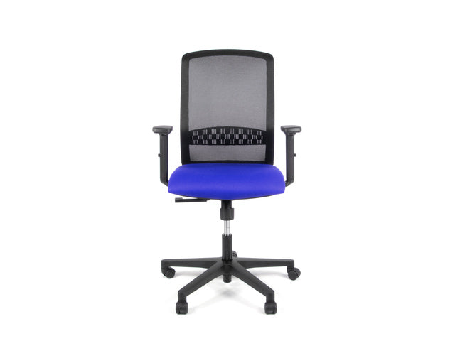 Bureaustoel Linea Tekna 01 zwart/blauw met 2D armleuning