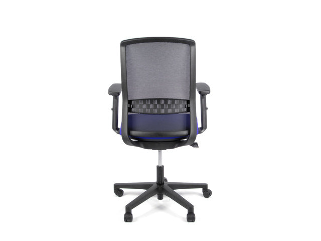 Bureaustoel Linea Tekna 01 zwart/blauw met 2D armleuning