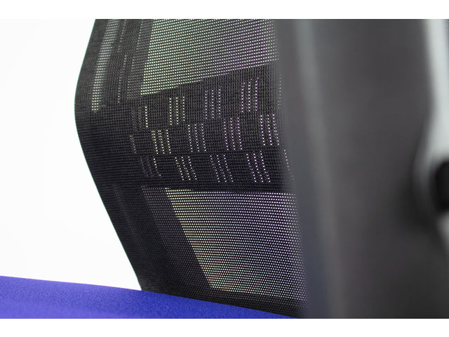 Bureaustoel Linea Tekna 01 zwart/blauw met 2D armleuning