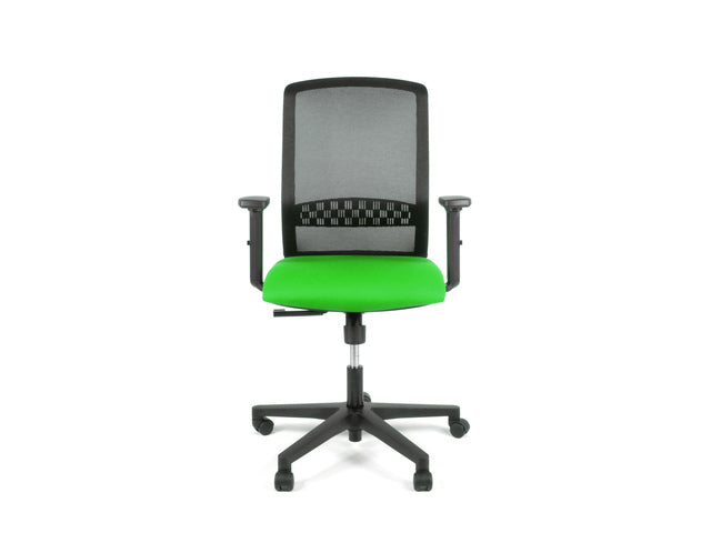 Bureaustoel Linea Tekna 01 zwart/groen met 2D armleuning