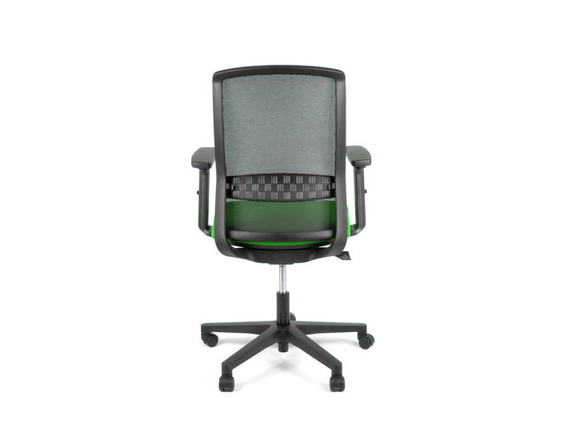 Bureaustoel Linea Tekna 01 zwart/groen met 2D armleuning