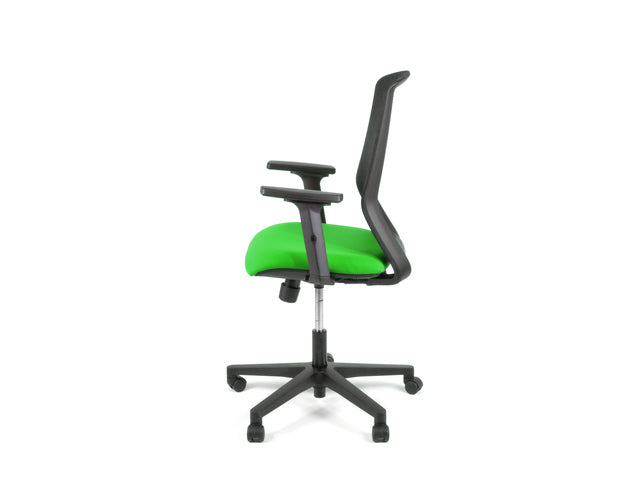 Bureaustoel Linea Tekna 01 zwart/groen met 2D armleuning
