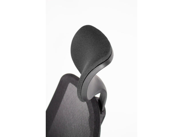 Bureaustoel Linea Tekna 01/PT zwart/zwart met 3D armleuning en hoofdsteun