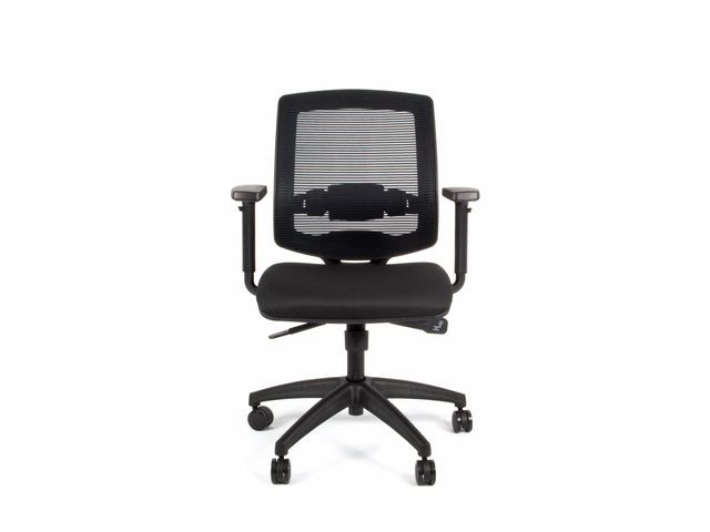 Bureaustoel Linea New Malice 01 zwart/zwart met 1D armleuning