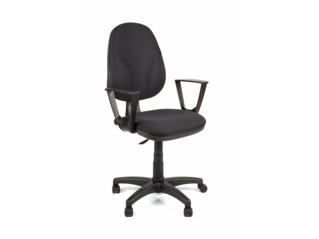 Bureaustoel Linea Tiger 01 zwart/zwart met armleuning