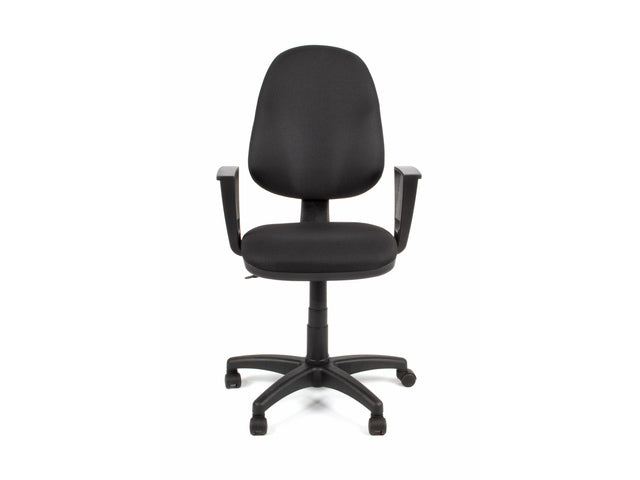 Bureaustoel Linea Tiger 01 zwart/zwart met armleuning
