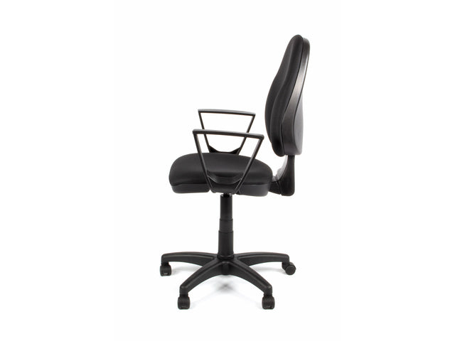 Bureaustoel Linea Tiger 01 zwart/zwart met armleuning