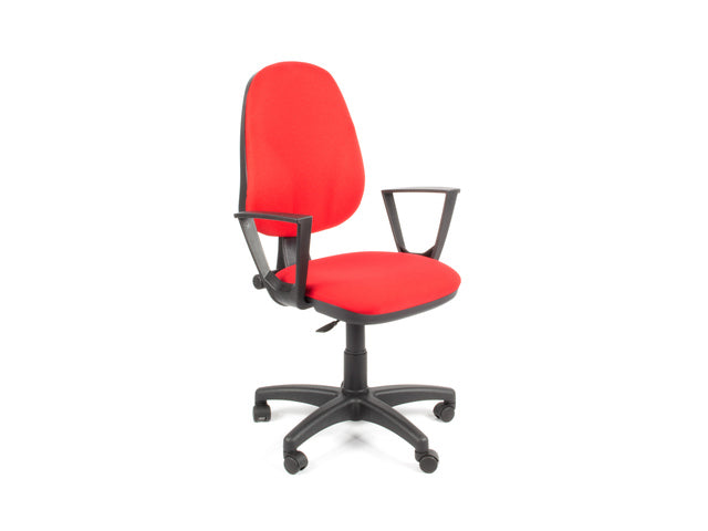 Bureaustoel Linea Tiger 01 rood/rood met armleuning