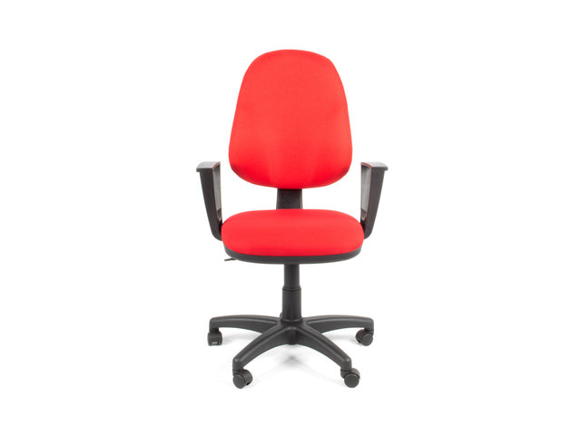 Bureaustoel Linea Tiger 01 rood/rood met armleuning
