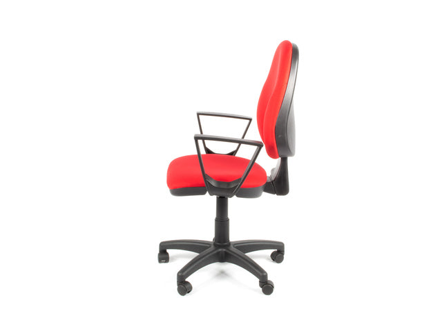 Bureaustoel Linea Tiger 01 rood/rood met armleuning