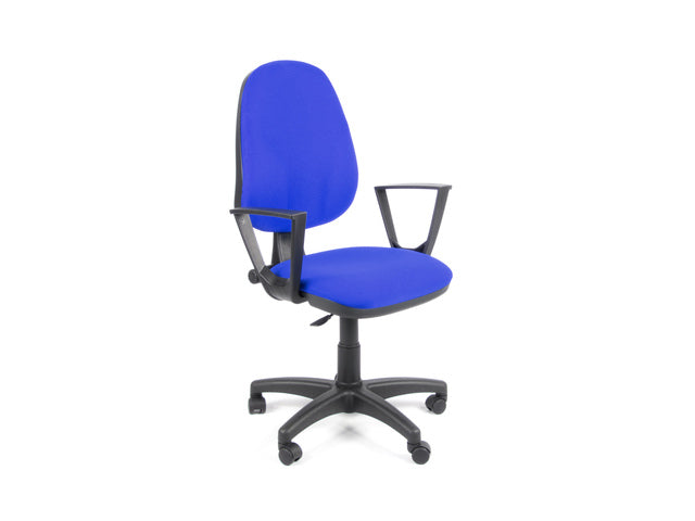 Bureaustoel Linea Tiger 01 blauw/blauw met armleuning