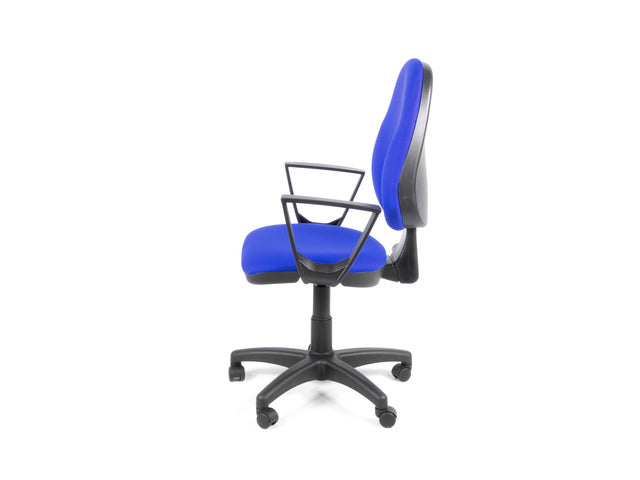 Bureaustoel Linea Tiger 01 blauw/blauw met armleuning