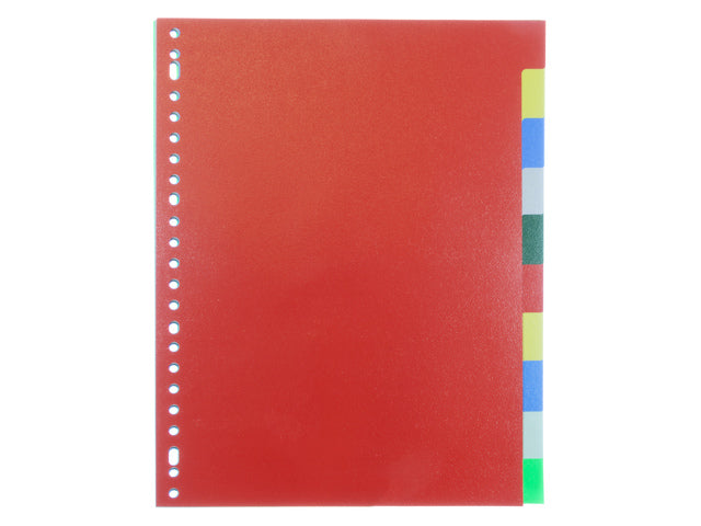 Tabblad Multo A4 23r blanco PP 120 micron 10 delig assorti kleuren