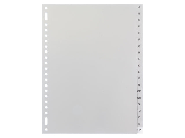 Tabblad Multo A4 23r letters AZ PP 120 micron 20 delig grijs
