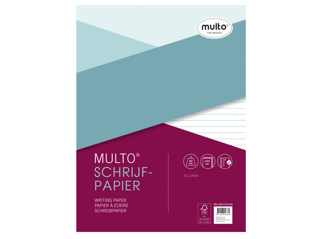 Ringbandinterieur Multo A4 23r lijn 80 gram 100 vel