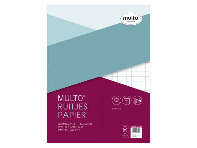 Ringbandinterieur Multo A4 23r ruit 10mm 80 gram 50 vel