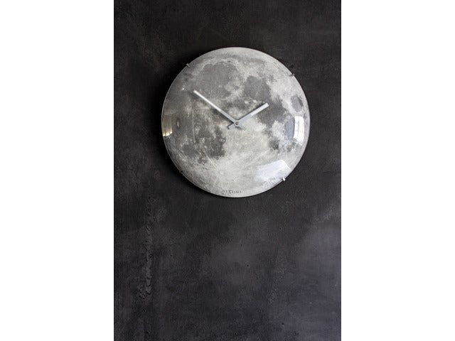 Wandklok NeXtime dia. 35 cm, bol glas, 'blauw Maankoepel'
