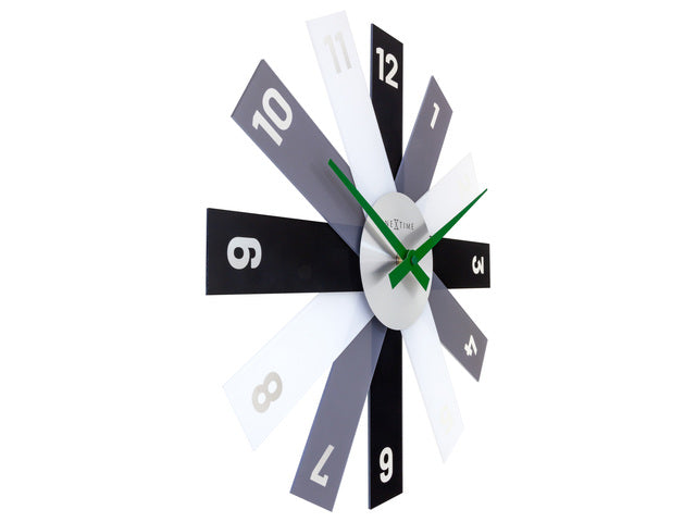 Design wandklok - 40cm- Stille klok - Zwart - Acryl - NeXtime "Plexi"