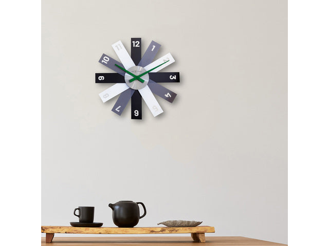 Design wandklok - 40cm- Stille klok - Zwart - Acryl - NeXtime "Plexi"