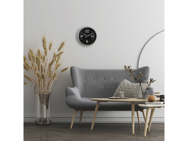 Landelijke wandklok - 39cm - Stille klok - Wit/ ZIlver - NeXtime "Classic"
