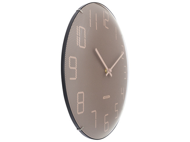 Wandklok Nextime dia 35cm bolvormig glas roze kunststof Shade