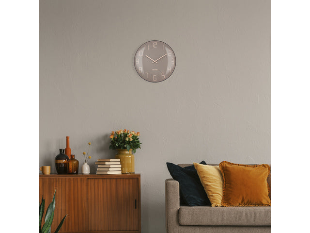 Wandklok Nextime dia 35cm bolvormig glas roze kunststof Shade