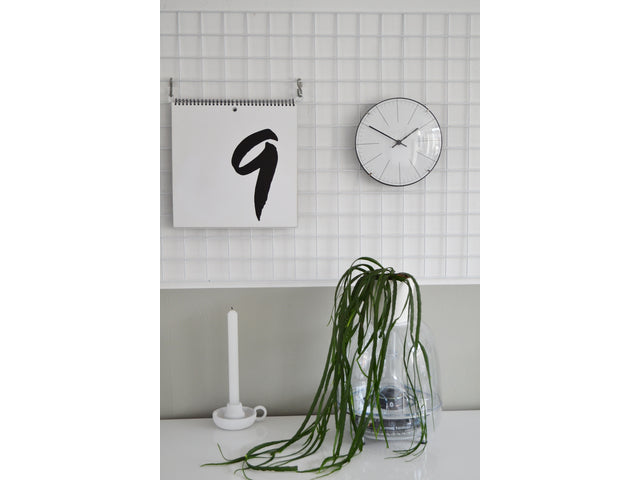 Wandklok NeXtime Big Stripe dia 20 glas wit