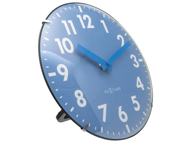 Tafelklok Nextime Duomo Mini 20 cm blauw gebolde glazen lens