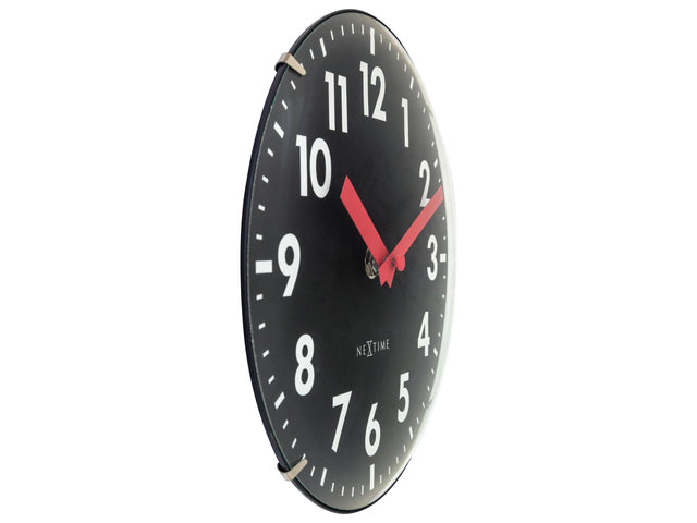 Tafelklok Nextime Duomo Mini 20 cm zwart gebolde glazen lens