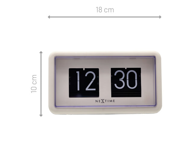Flipklok Nextime 18x10x7cm tafel/wand zwart/wit