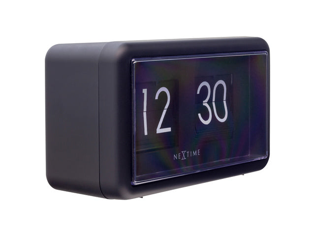 Flipklok Nextime 18x10x7cm tafel/wand zwart
